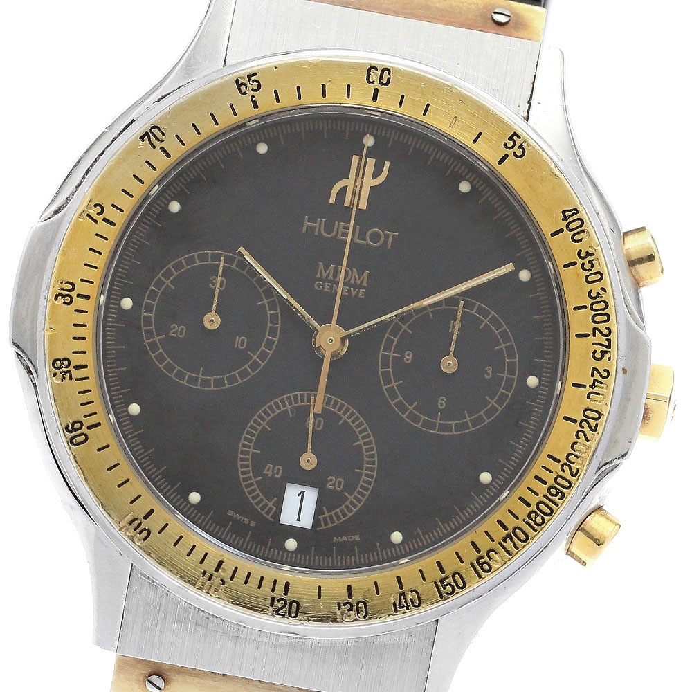 ベルト訳あり ウブロ HUBLOT 1621.2 MDM クロノグラフ YGコンビ クォーツ メンズ _899553【中古】その他 ブランド腕時計