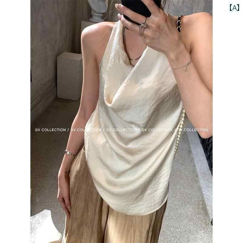 ホルターネック レディース トップス ホルターネック レディース トップス GV ダベ イジの 今回の C ポジションは. リラックス 感の ある ホルターネック アセテート スイング カラー バック