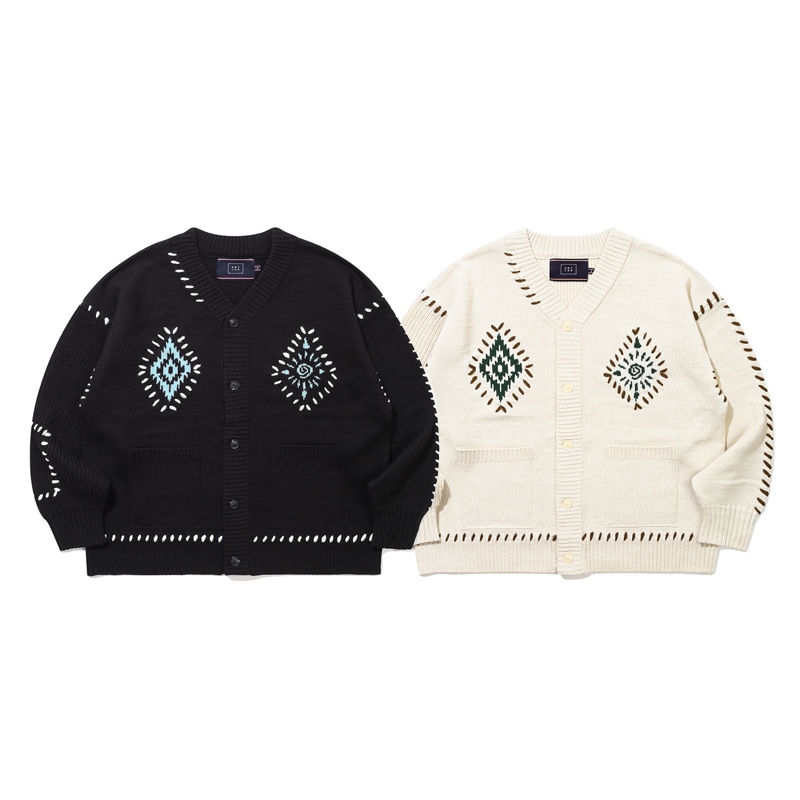 [東方神起 ユンホ 着用] WESTERN HAND STITCH KNIT CARDIGAN 韓国 アイドル 長袖 レディース メンズ 大きいサイズ ゆったり 冬カーディガン