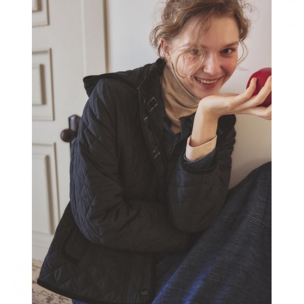 (ヘッジズレディース) 24FW ブラックデタッチャブルフード付きロングスリーブジャンパー HSJU4D912BK