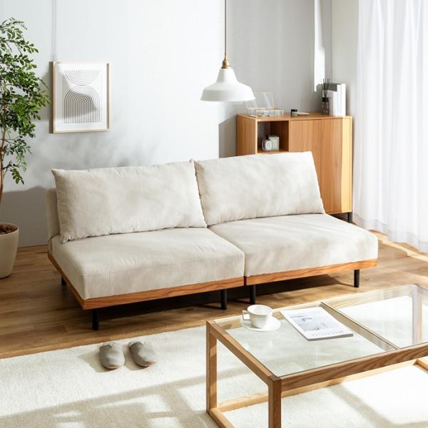 ソファー ソファ 2人掛け フラットリクライニング 二人掛け コーデュロイ 一人掛け2脚セット 二人用 2人用 ソファーベット ソファベッド