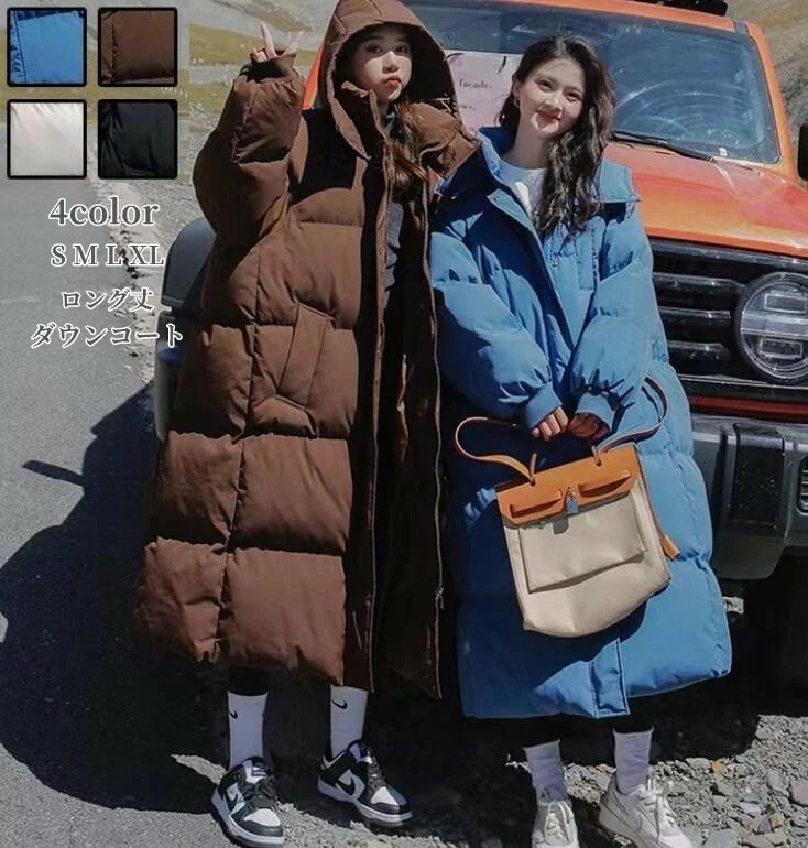 ダウンコート暖かい女性保温ダウンジャケットSMLXLレディース中綿上着中綿コート体型カバーフード付き203040ロング丈コート厚キレイめ通勤OL通学大きいサイズ人気作防寒着暖かいアウターカジュアル春冬