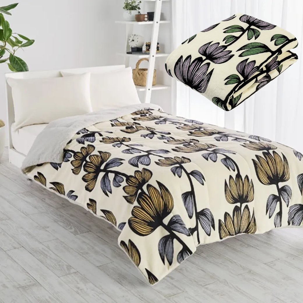 キルトケット ブランケット シングル あったか 裏シープボア フィンレイソン アルマ ALMA 北欧 ボア 秋冬 暖かい 毛布