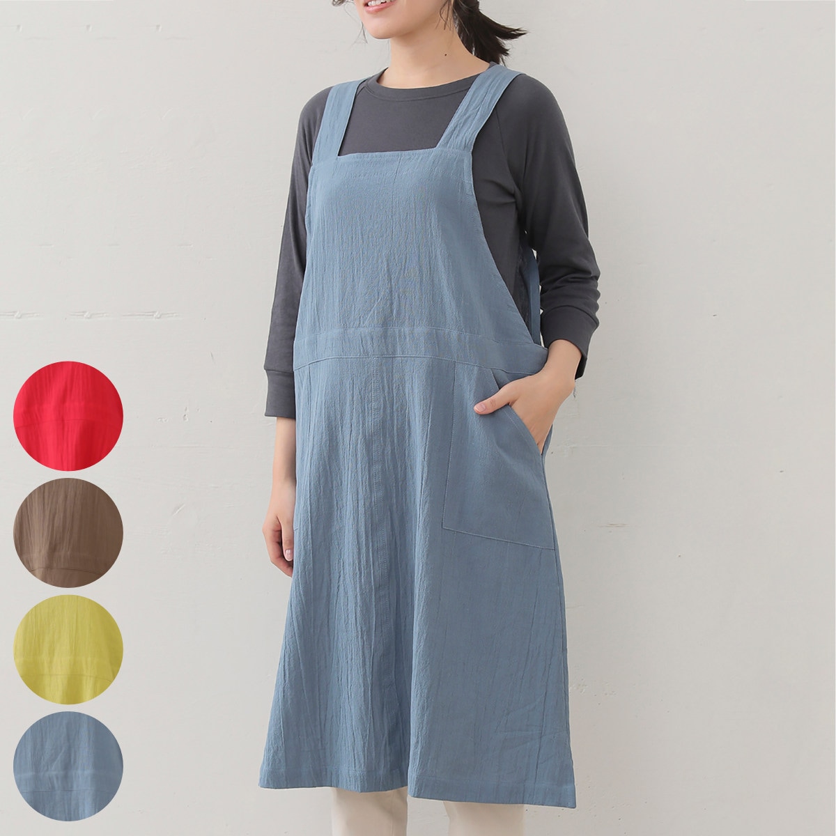 not PERFECT LINEN SHORT SQUARE CROSS LINEN 11 エプロン・三角巾