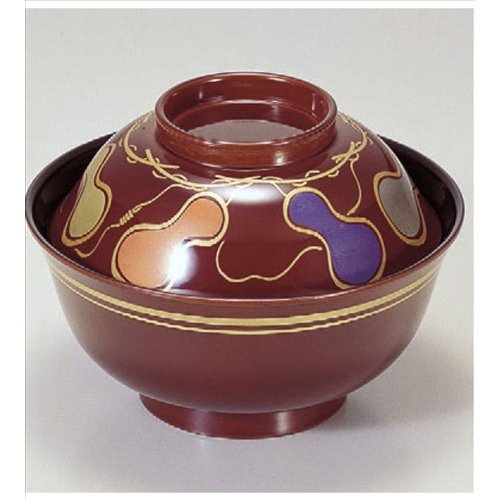 お椀 羽反吸椀溜六ひょうたん本漆塗手描磨蒔絵 [11.9φ x 8.5cm] 木製品粉混合樹脂・熱硬化性樹脂 (7-240-14) 料亭 旅館 和食器 飲食店 業務用