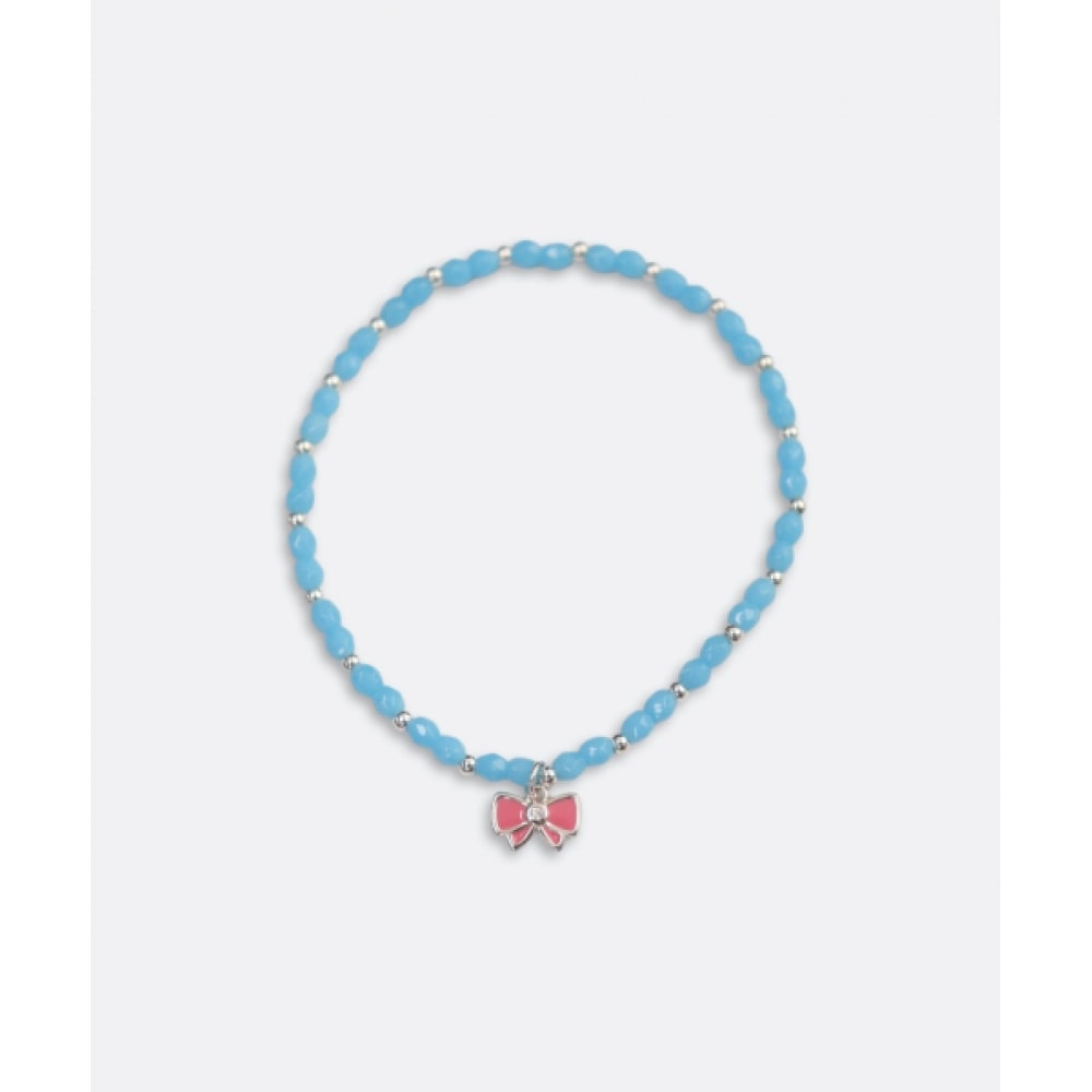 BONBEAU シルバーピンクリボンシルバーボールブレスレット 925シルバーピンクリボンシルバーボールバンディングチェコビーズブレスレット