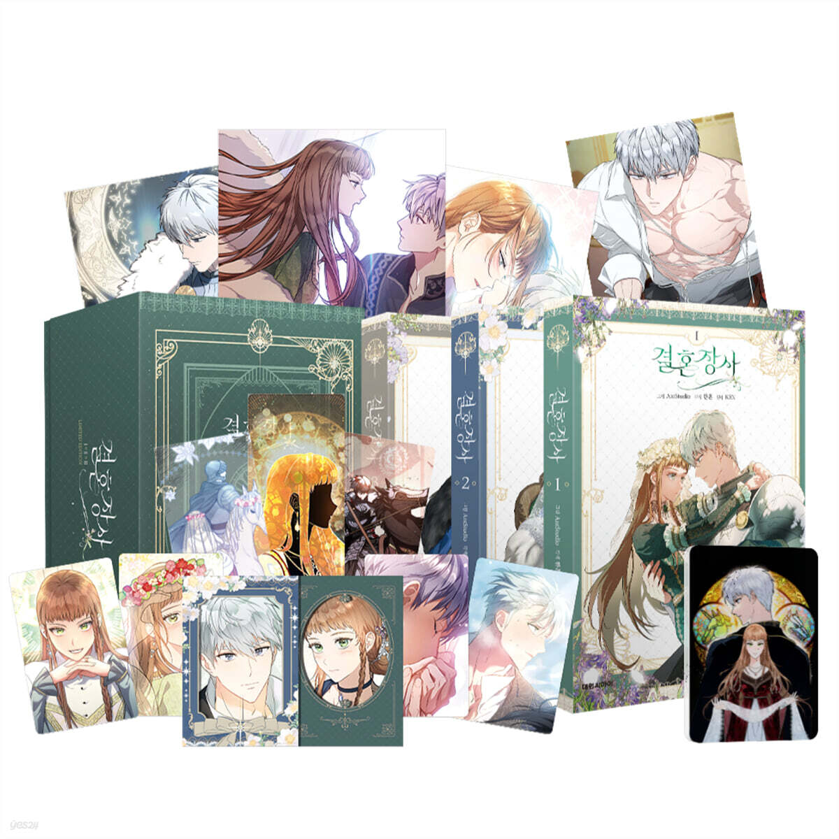 結婚商売1~3セット限定版[ 全3巻/ 構成: フォトカード6種&ホルダー2種+ミニポスター3種+ ブロックアクリル+ レンディキュラー葉書+ クリアしおり] / 韓国漫画 韓国小説 韓国語