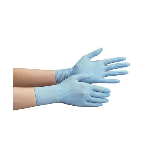 （まとめ） ミドリ安全ニトリル使い捨て手袋 極薄 粉なし 青 S VERTE-710-S 1箱（100枚） [x3セット]