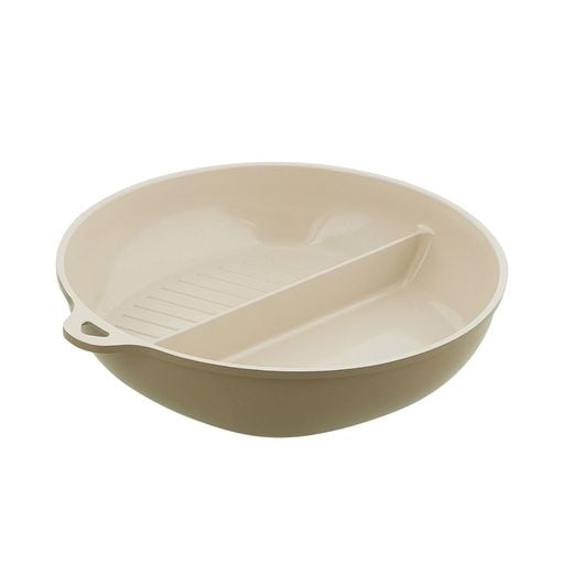 LIV PLUS フライパン 24cm 仕切り 2面 IH ガス火対応 セラミック グレージュ LV-0363 SONOMA ソノマ