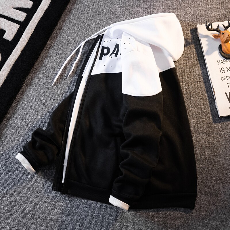 春秋用カーディガン野球ジャケットメンズスリムフィットフーディスウェットシャツスポーツジャケット厚手保温トレンドアイテム