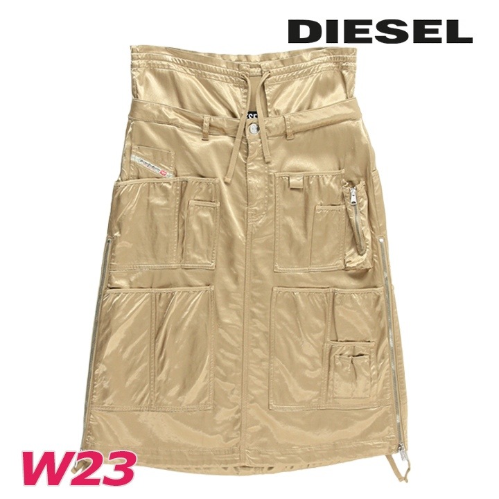 膝丈スカート レディース O-ZULE ウォッシュ加工 光沢サテン die-l-s-f4-64d
