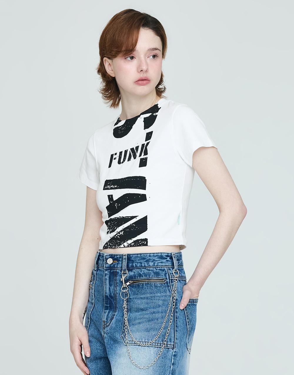 CROP VINTAGE LOGO T-SHIRT - WHITE 7,507円