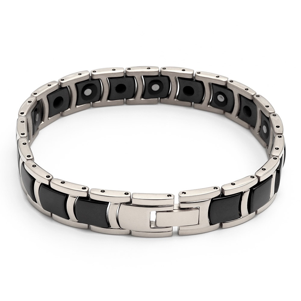 セラミック 磁気ブレスレット [b389-silver]