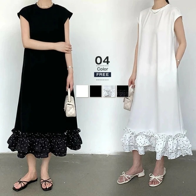 ワンピース レディース 半袖 ワンピース ロング丈 春 夏 きれいめ 体型カバー お洒落 着痩せ 通勤 カジュアル 型カバー シンプル ナチュラル 上品