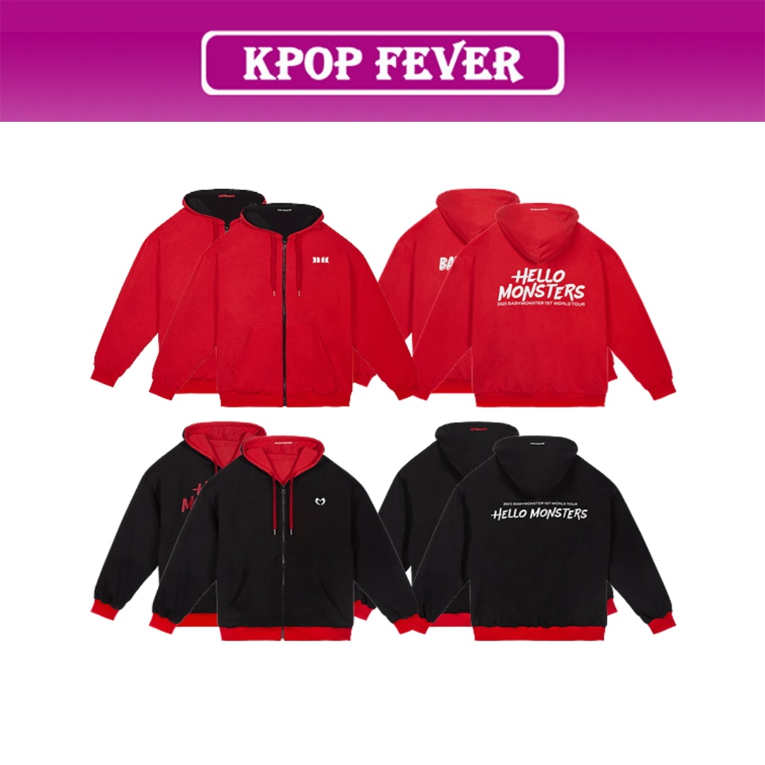 BABYMONSTER HELLO MONSTERS IN ASIA OFFICIAL MD / REVERSIBLE ZIP-UP HOODIE