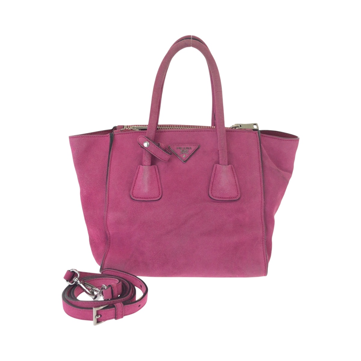三角ロゴプレート ピンク シルバー金具 スウェード BN2625 トートバッグ ショルダーバッグ ハンドバッグ レディース 500107 14,212円