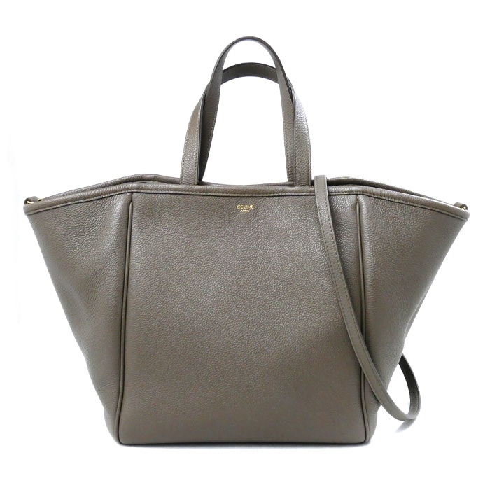 CELINE セリーヌ スモール フォールド カバ 2Wayショルダーバッグ グレージュ 194073 レディース 中古 美品