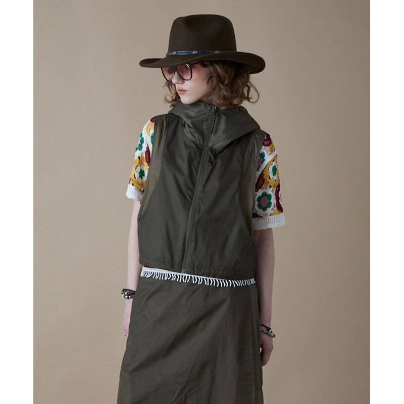 ペンフィールド PENFIELD ナイロン カラーブロック ユーティリティ フーデッドベスト オリーブ FR2WV51F 480276