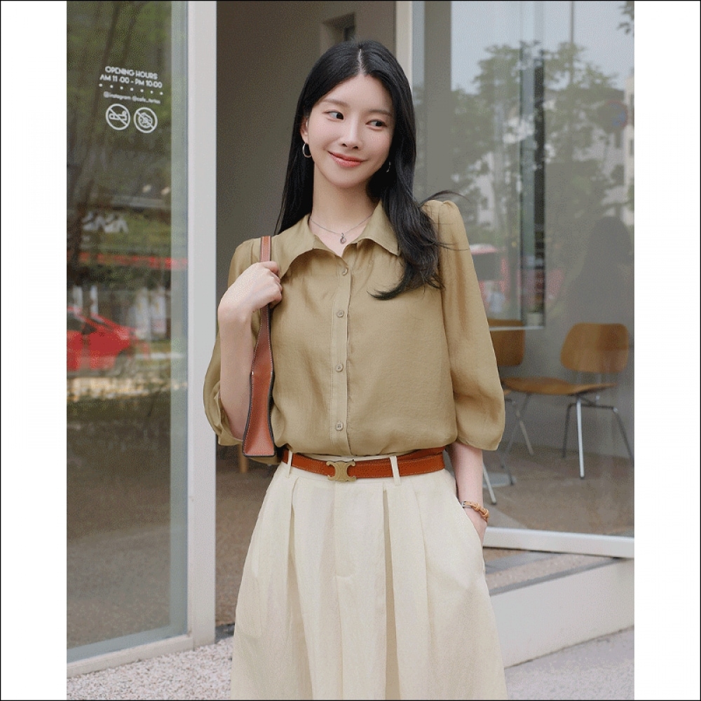 クリック＆ファニーデンデンパフカラーブラウス