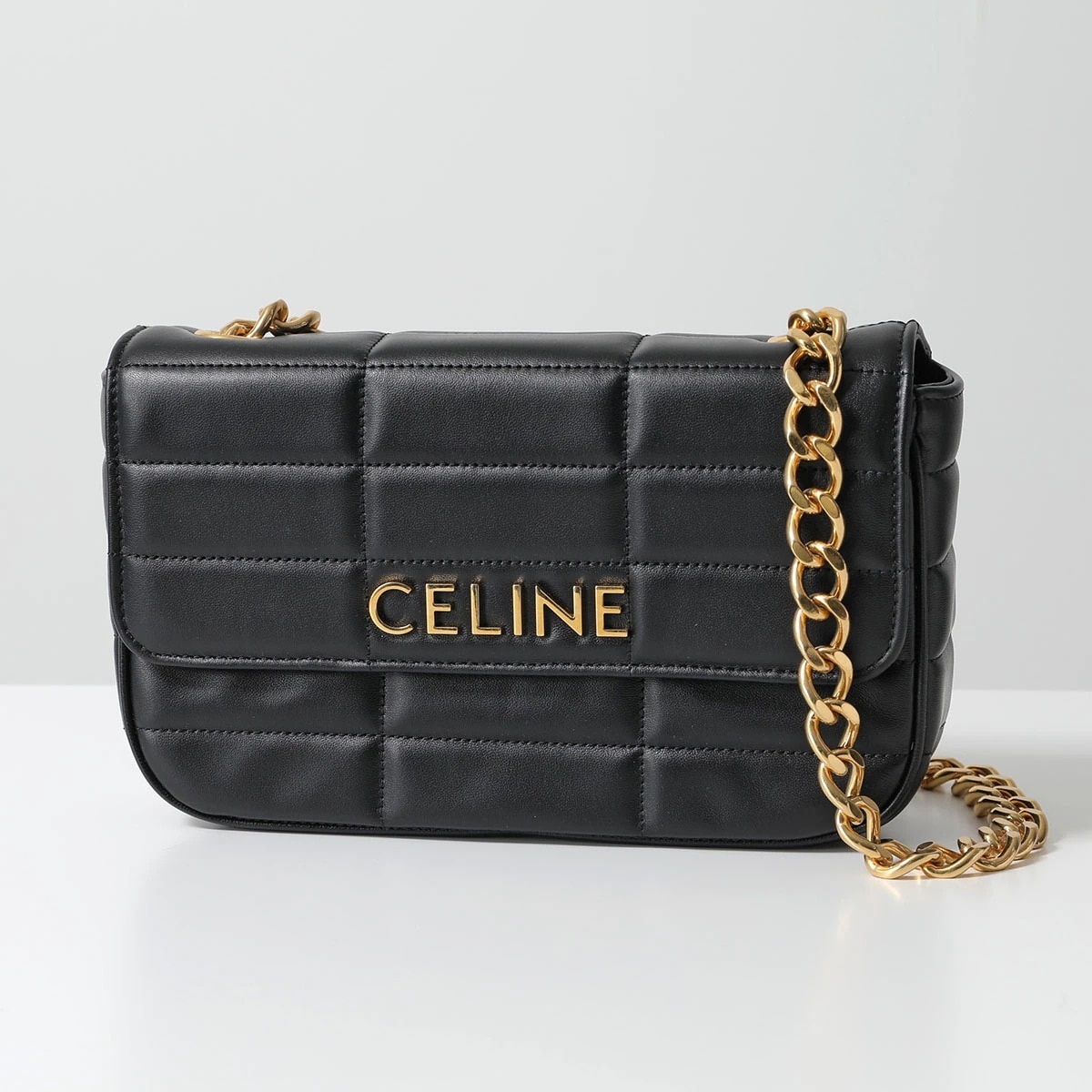 CELINE セリーヌ ショルダーバッグ MATELASSE MONOCHROME マトラッセ モノクローム 111273EYD.38NO レディース キルティング メタルロゴ 鞄 Black