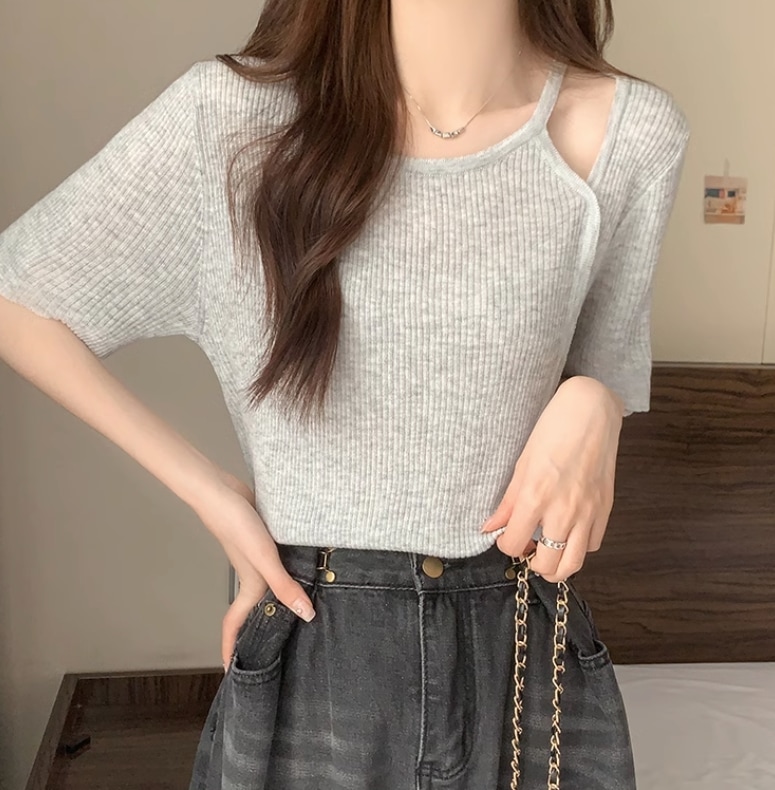 トップス デート モテアイテム カットソー 半袖 Uネック 大人可愛い きれいめ 上品 おしゃれ かっこいい 大人可愛い ラブリー キュート ガーリー クール モード系 セクシー エレガント 存在感