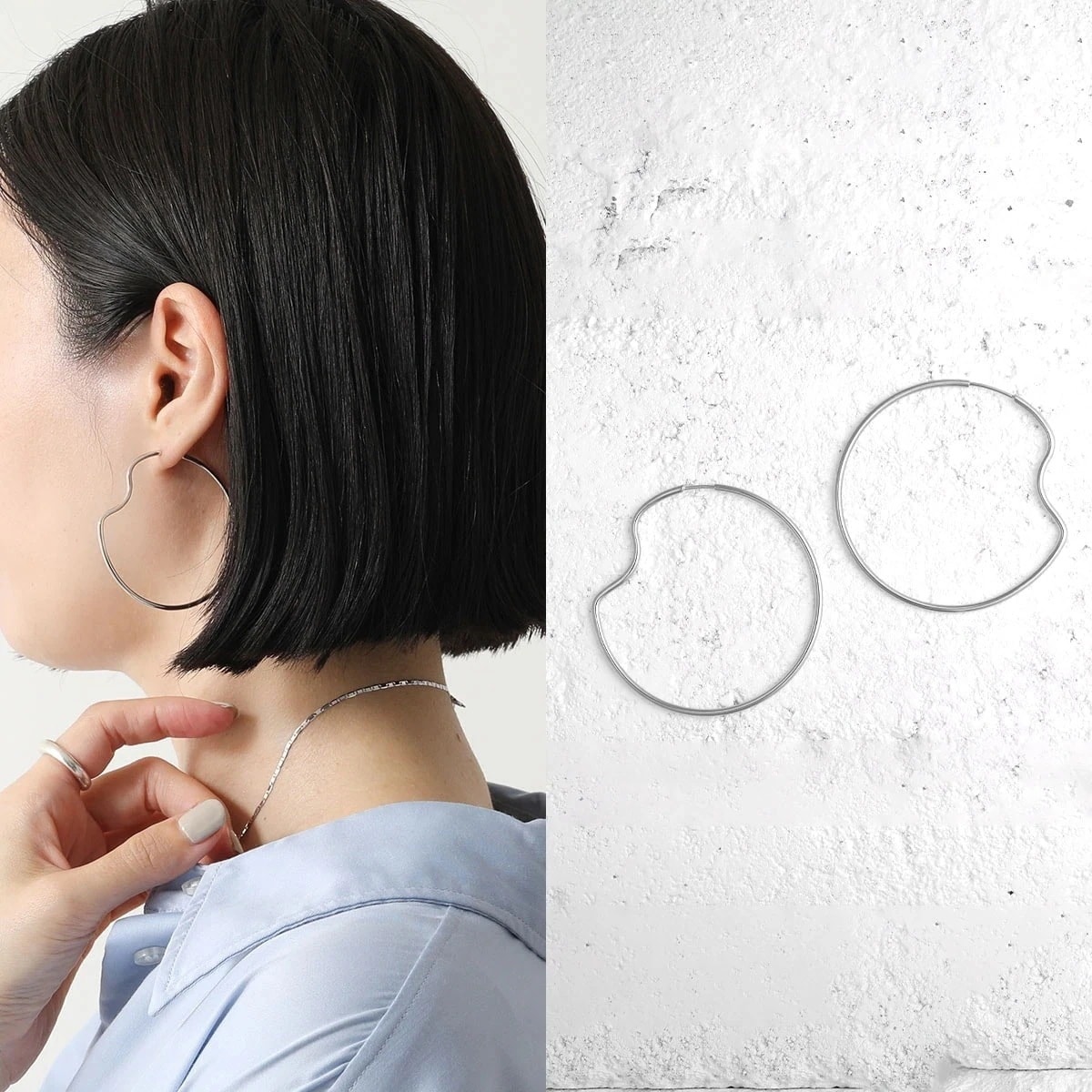 MARIA BLACK マリアブラック フープ ピアス Copenhagen 50 Hoop コペンハーゲン 101032AG 50 レディース 両耳販売 アク】