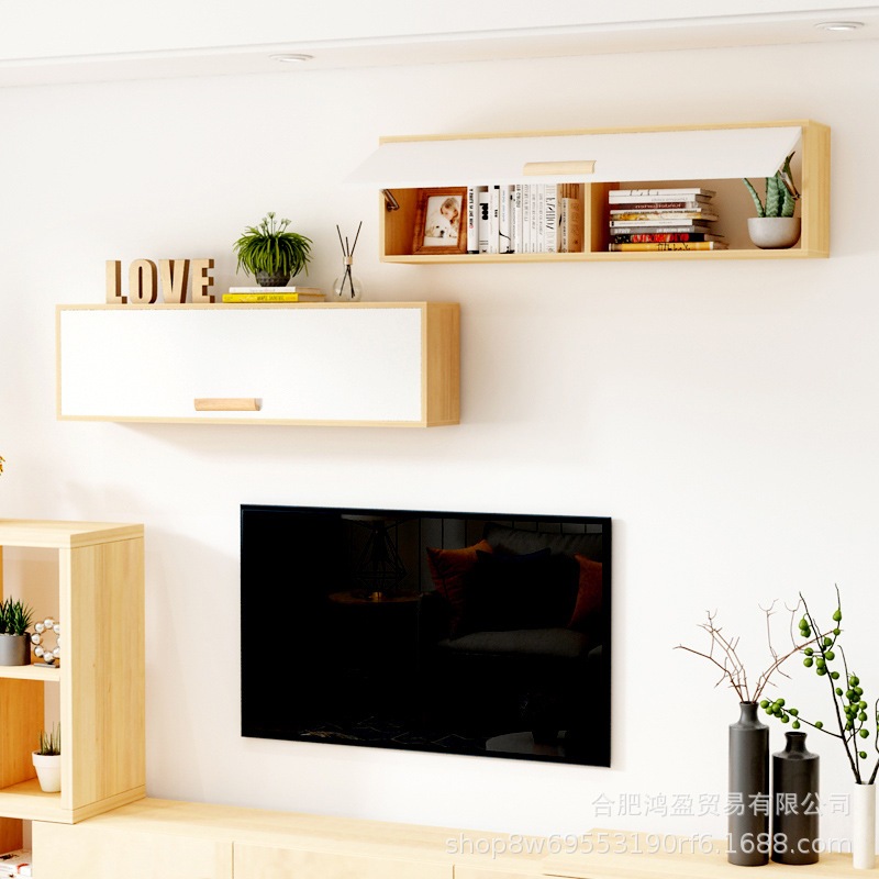 ウォールラック 壁面収納キャビネット 壁掛け収納 ウォールキャビネット 寝室 ウォールキャビネット 北欧 シンプル 無垢材 本棚