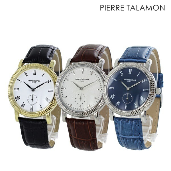 メンズ 腕時計 手表 ピエールタラモン 旦那が喜ぶ 夫 彼氏 誕生日 記念日 男性 レザーベルト 時計 父親 祖父 おじいちゃん 上司 入社 退職 選べる3カラー ポイント消化