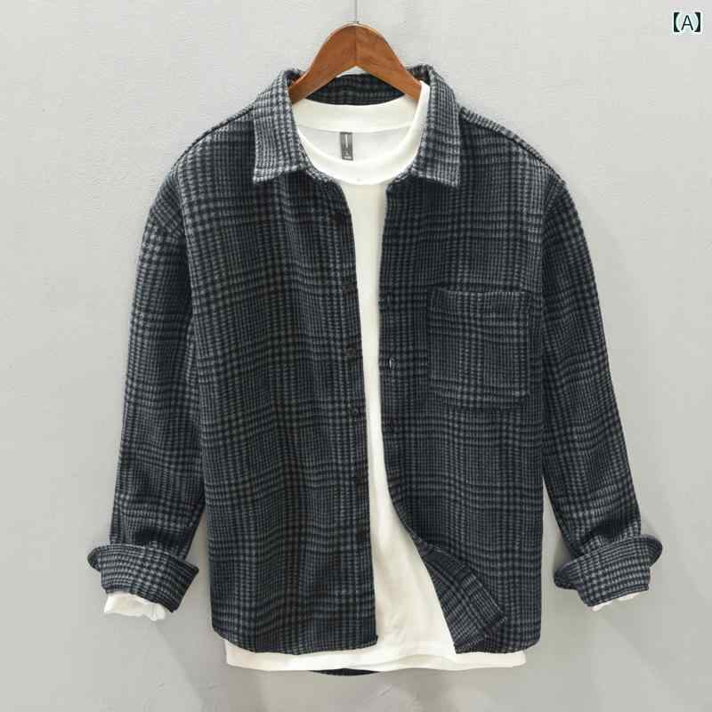 シャツ メンズ 千鳥格子 チェック ジャケット 春秋 カジュアル アウター 薄手 涼しい コート トップス 20,061円