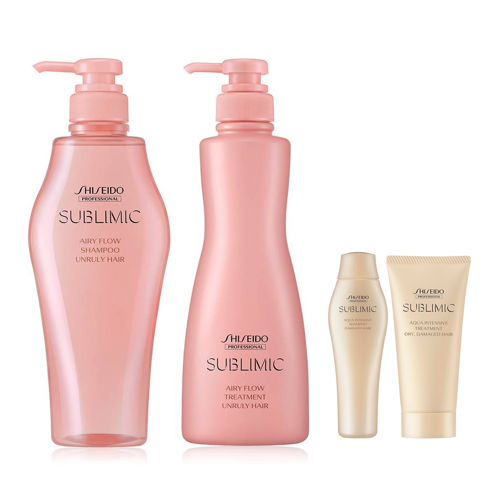 サブリミックエアリーフローシャンプー500ml+トリートメント500g（2種セット）[ブーススハン毛髪用]+ミニチュアプレゼント