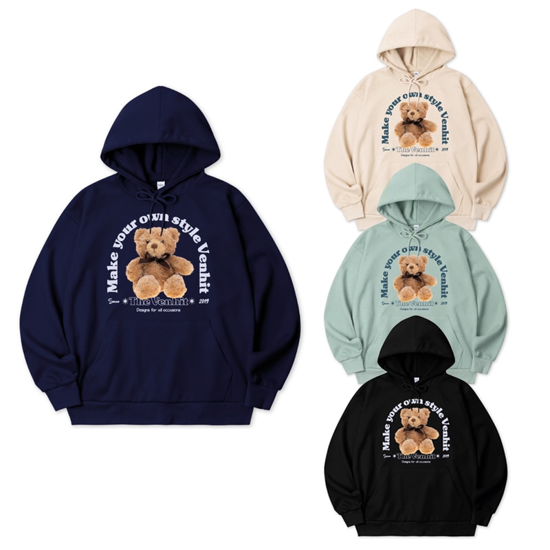 [NMIXX ベイ 着用] Brown bear hoodie 韓国 アイドル レディース メンズ 大きいサイズ オーバーサイズ 秋 冬