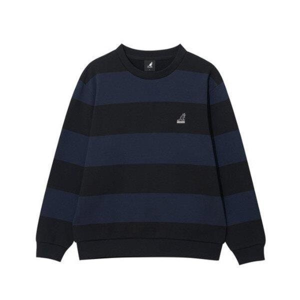 長袖Tシャツ CQK KRFC-RT17850BK ボールドストライプ スウェットシャツ 1785 ブラック