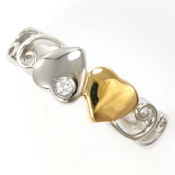 エステール PT900 K18YG リング 指輪 11号 ダイヤ ジュエリー 中古