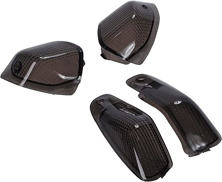 カワサキ ZZR400 ZZR600 ウインカー レンズ カバー フロント リア 前後左右セット kawasaki バイク オートバイ アクセサリー(ブラック)