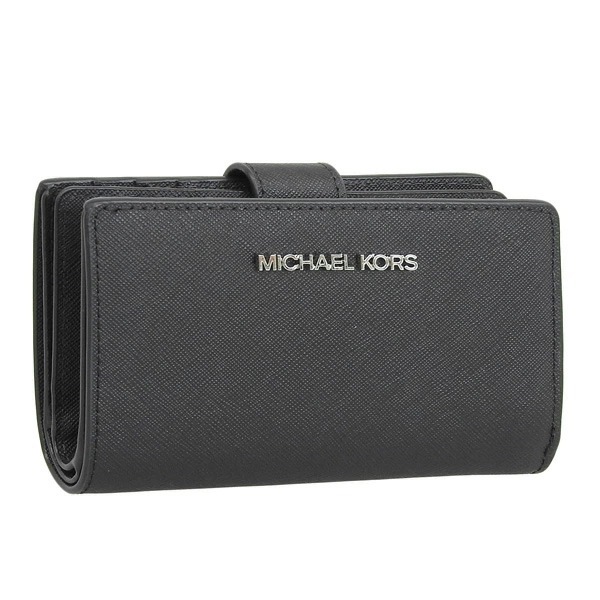 マイケルコース MICHAEL KORS 財布 レディース 二つ折り ブラック アウトレット 35r4stvf6l-black