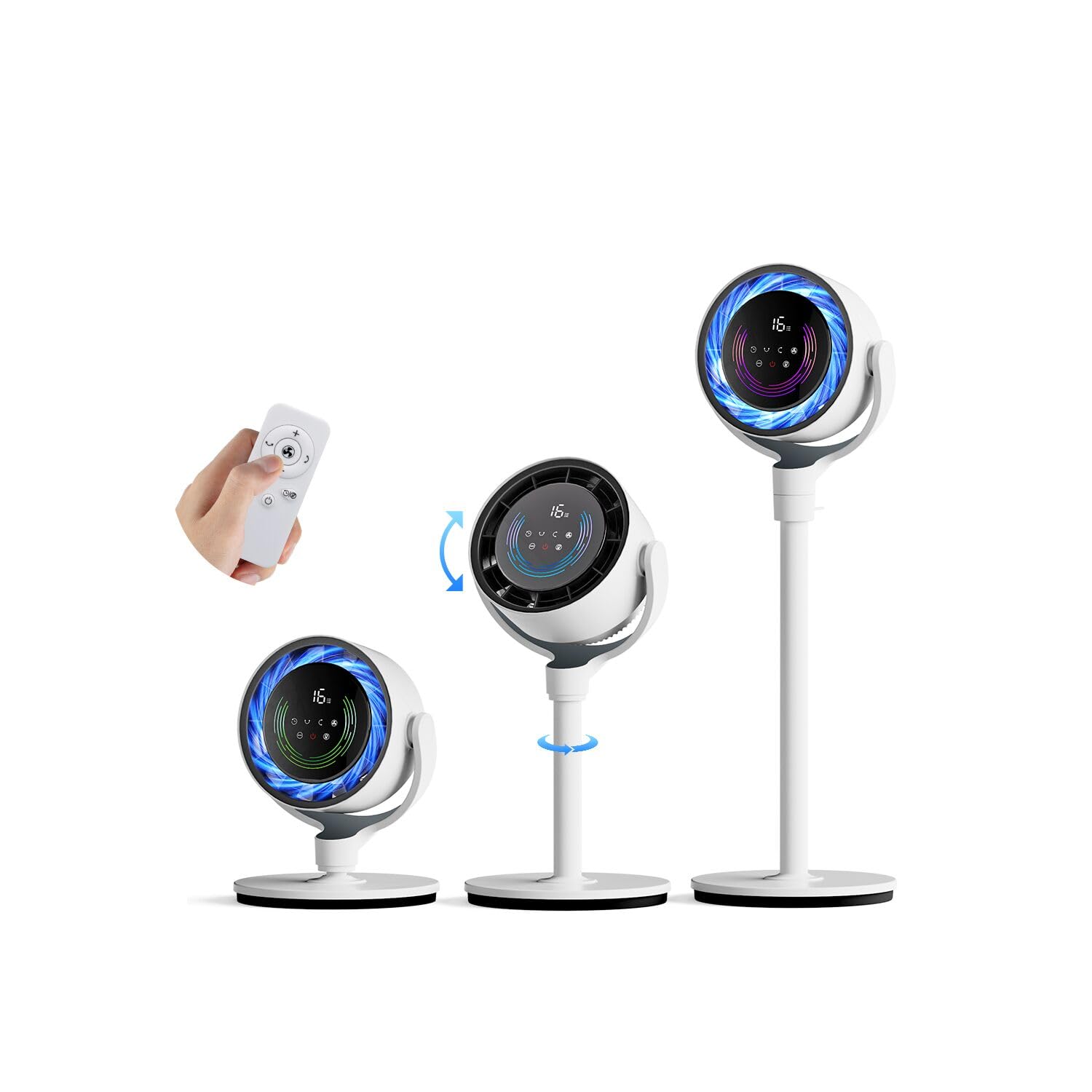 【2025新型 ＆ AI自動で快適】サーキュレーター dcモーター 静音 360 上下左右 自動首振り 3D循環送風 強力 リビング扇風機 パワフル送風 24段階風量 3段階高さ調整 運び便利 省エ 18,124円