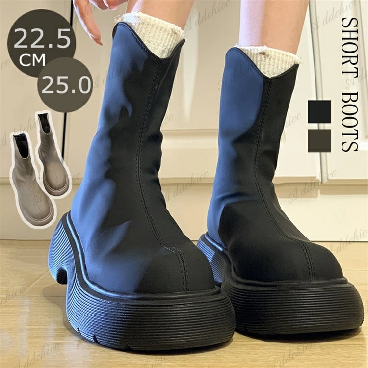 ショートブーツ レディース ブーツ レディース 歩きやすい ミドルブーツ サイドゴア 厚底ブーツ ヒールブーツ 疲れない 上品 靴 足が痛くならない ローヒール チェルシーブーツ ブラック 厚底