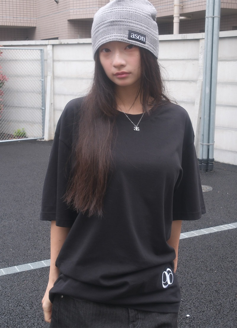 【AS"ON】 STANDARD BOXY TEE / BLACK 正規品