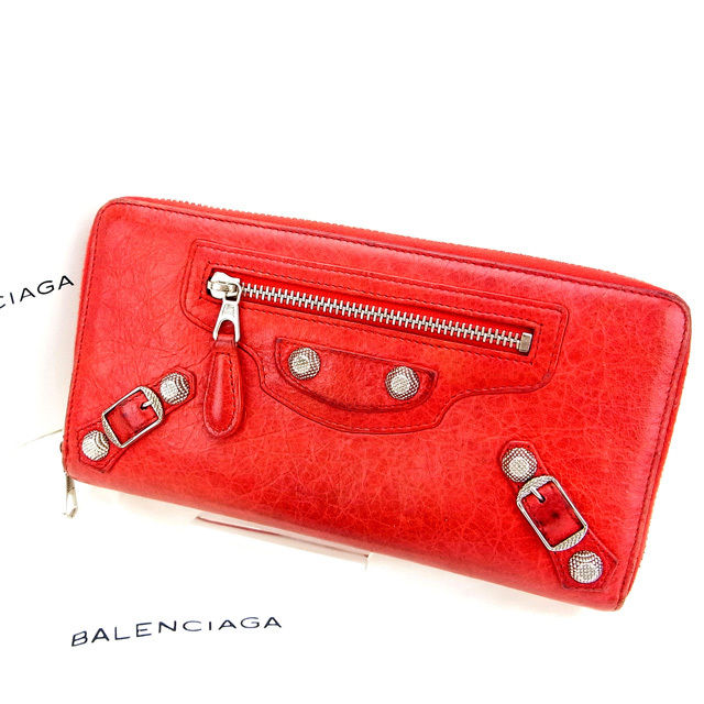 長財布 /ラウンドファスナー レッド 中古 24,342円