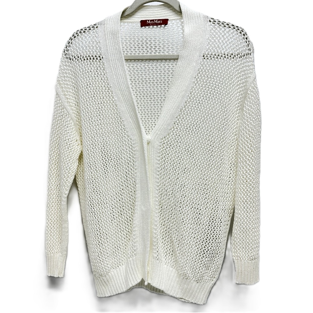 MAX MARA マックスマーラ カーディガン ニット アパレル 長袖 ジャケット コットン ホワイト