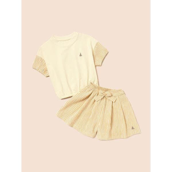 [BEANPOLE KIDS] ホットサマー 女児 半袖 グラフィック Tシャツ セット イエロー (BI5442G05E)