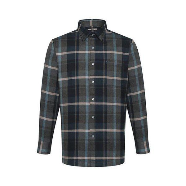 起毛混紡ラージチェックシャツ レギュラーフィット ネイビー___DKW2SHCL137N1
