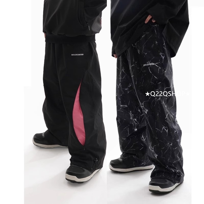 スノーボードウェア 2024 2025 単品 パンツ メンズ レディース ゆったり ズボン スラック 黒 カッコイイ ウィンタースポーツ スキーウェア スノボウェア スノーウェア 防水防寒着 韓国風