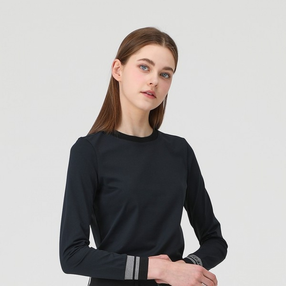 (エルゴルフ) レディーススリーブロゴポイントラウンド Tシャツ_6K25301