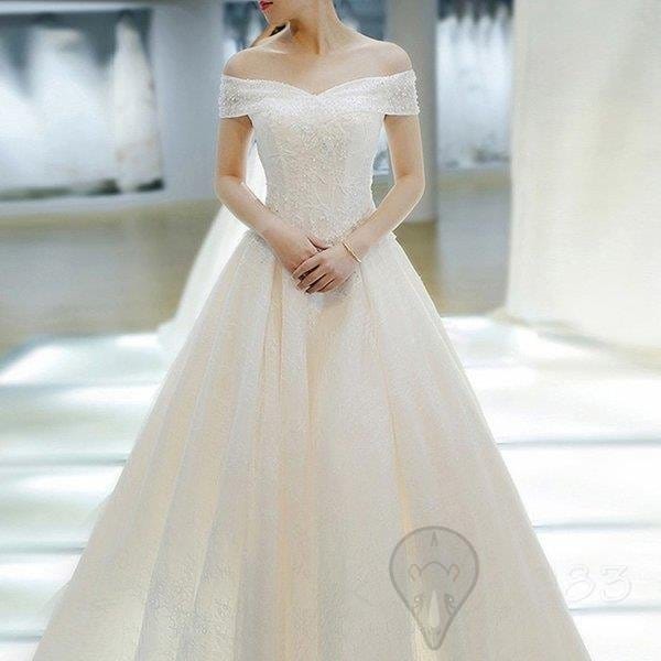 ウェディングドレス 結婚式 二次会 ホワイト 花嫁 ウェディング プリンセスドレス 白ドレス ロングドレス 披露宴 編み上げ 9,665円