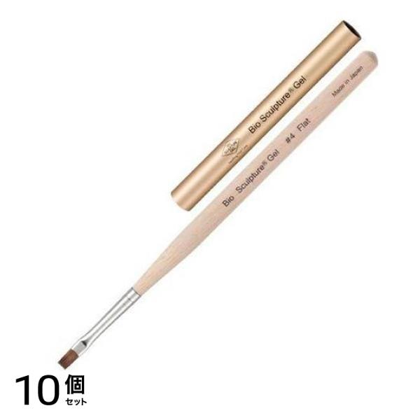 Bio ジェルブラシ #4フラット木製 (キャップ付) 1本入 10個セット