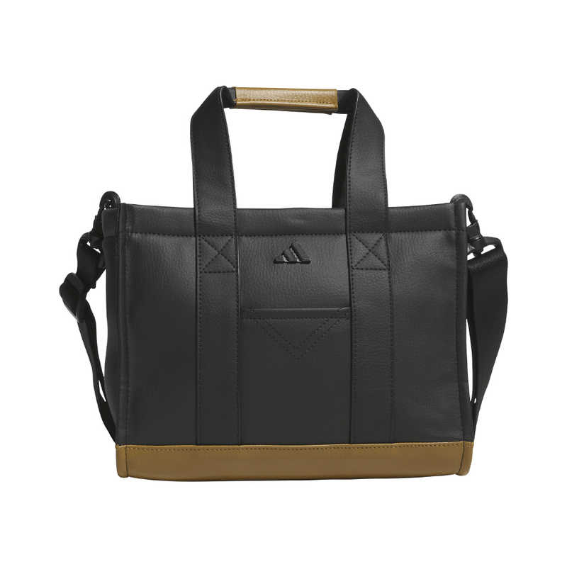 アディダス　ゴルフ用品 合成皮革 ラウンドトートバッグ ［NS (W26cmxH20cmxD12cm)］ ブラック×ブロンズストレータ　JUT55