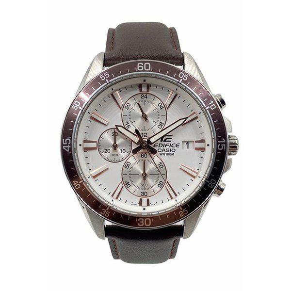 エディフィス 男性 メンズ レザーウォッチ EFR-546L-7A