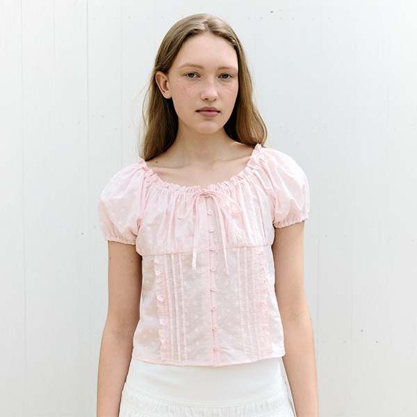FRILL PINTUCK BLOUSE PINK