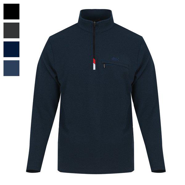 メンズ シグネチャー ハーフジップ 多用途 長袖 Tシャツ FRX-TSA-123-青緑
